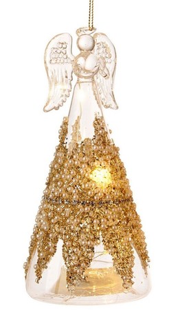 GLASS ANGEL LED GOLDEN fi7xH15cm