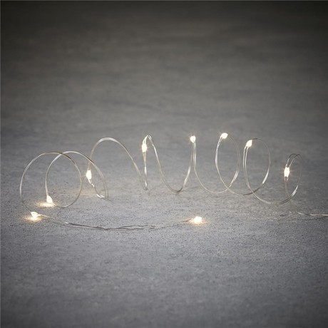 LIGHTS ON ROPE GREY CLASSIC WHITE ON BATTERIES 10led