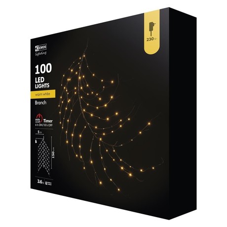 NEW YEAR LIGHTS BRANCH IP44, 100LED, 1,5m
