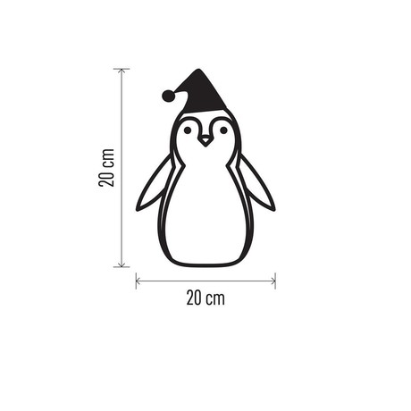 NEW YEAR'S PENGUIN LIGHTS, 3AA, COLD WHITE, 20LED