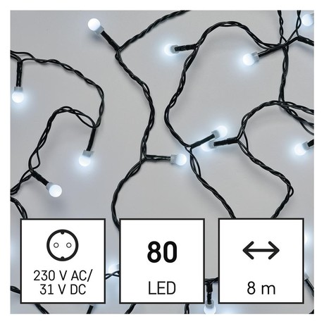 NEW YEAR LIGHTS CHERRY, IP44, COLD WHITE, 8m, 80LED