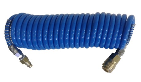 SPIRAL HOSE 5m WITH METAL COUPLINGS