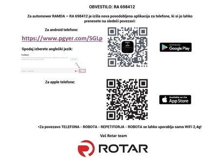 RAMDA ROBOTSKA KOSILNICA Z WiFi RM24A-15, 24cm,220V,28V,3Ah
