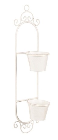 FLOWER STAND EMILY FOR WALL FOR 2 POTS WHITE 17,5x16xV68cm