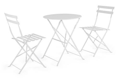 SET TABLE+2 CHAIRS WISSANT WHITE