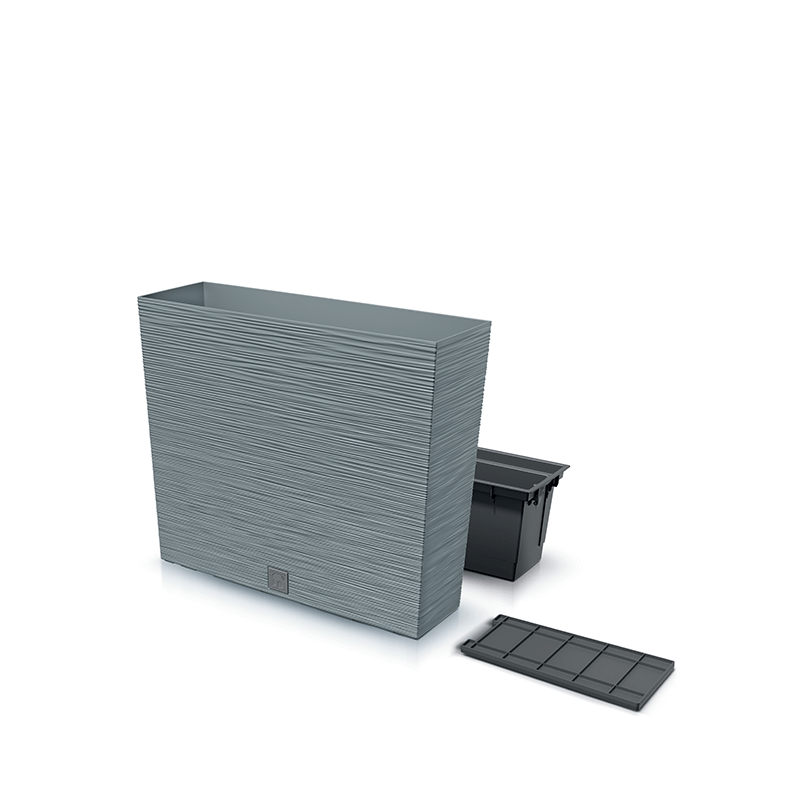 Fioriera Quadrata Furu Tower Con Inserto – Antracite, 58x18x50 Cm, Resistente Al Gelo