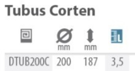 OKRASNI LONEC TUBUS CORTEN fi 200x187mm