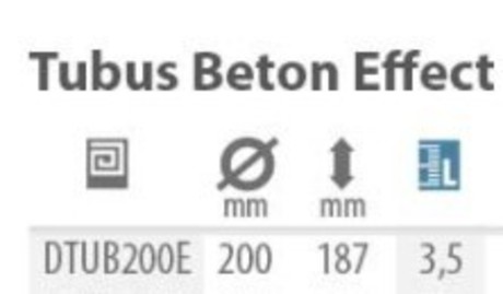 LONEC TUBUS BETON EFFECT ATRACITE fi 200x187mm