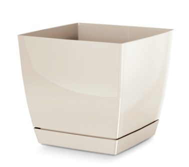 Flowerpot di plastica rotondo Coubi rotondo P in bianco Colore 13.5