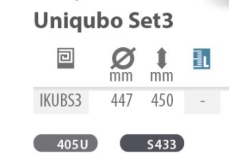 BIN UNIQUBO ANTHRACITE SET OF 3pcs fi447mm H45cm