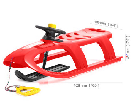 SNOW SLEDGE BULLET CONTROL RED WITH STEERING WHEEL