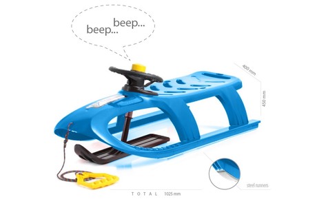 SNOW SLEDGE BULLET CONTROL WITH STEERING WHEEL, BLUE
