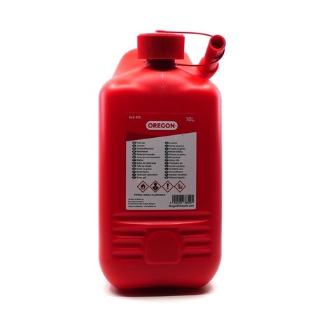 FUEL BOTTLE RED 10lit WITH TUBE FOR FILLING