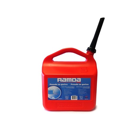 RAMDA FUEL TANK RED 5L, WITH TUBE FOR FILLING