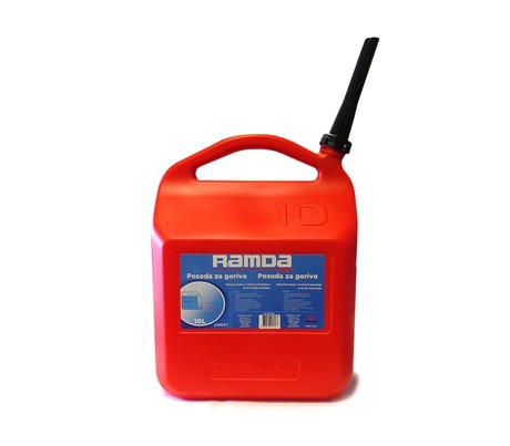 RAMDA FUEL TANK RED 10L, WITH TUBE FOR FILLING