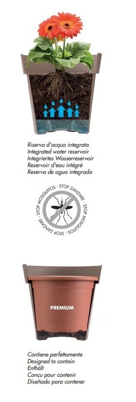 Nicoli Vaso Slim Arkè Antracite 33cm - Coprivaso In Polipropilene Made In Italy, 20,3L