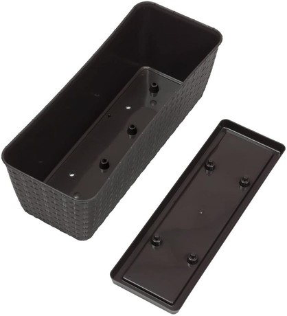 blumenkasten balkon ohne halterung Liva schwarz Balkonblumenkasten ohne Halterung 60 / 80 / 100 cm –  Balconyliving.de main image 1