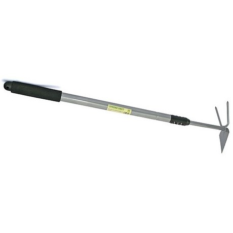 POINTED HOE WITH TELESCOPIC HANDLE, 2 PRONGS