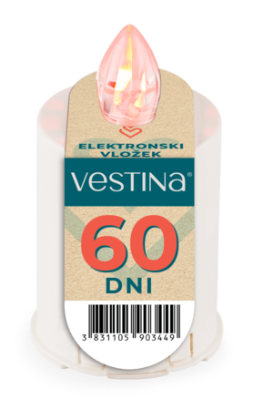VESTINA CANDLE INSERT ELECTRONIC PLUTON FLAME, 60 days