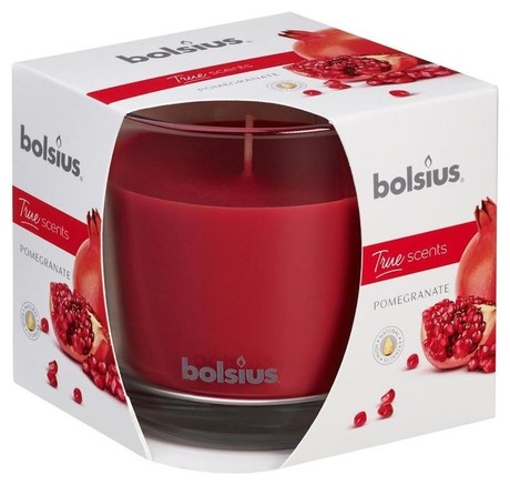 TRUE SCENTS CANDLE 95x95mm POMEGRANATE