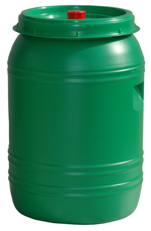 PVC BARREL WITH THREADED LID AND FERMENTA.FLOAT, TAP 120 lit